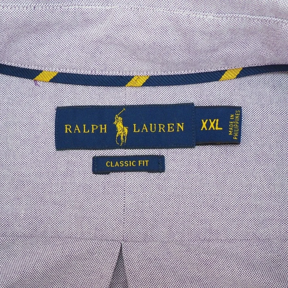 Polo Ralph Lauren Button Down Shirt Mens 2XL XXL Purple Classic Fit Oxford Blend